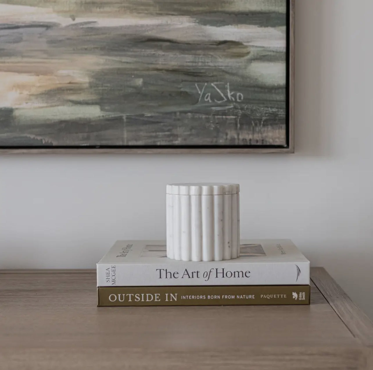 Fluted Jar Marble Canister