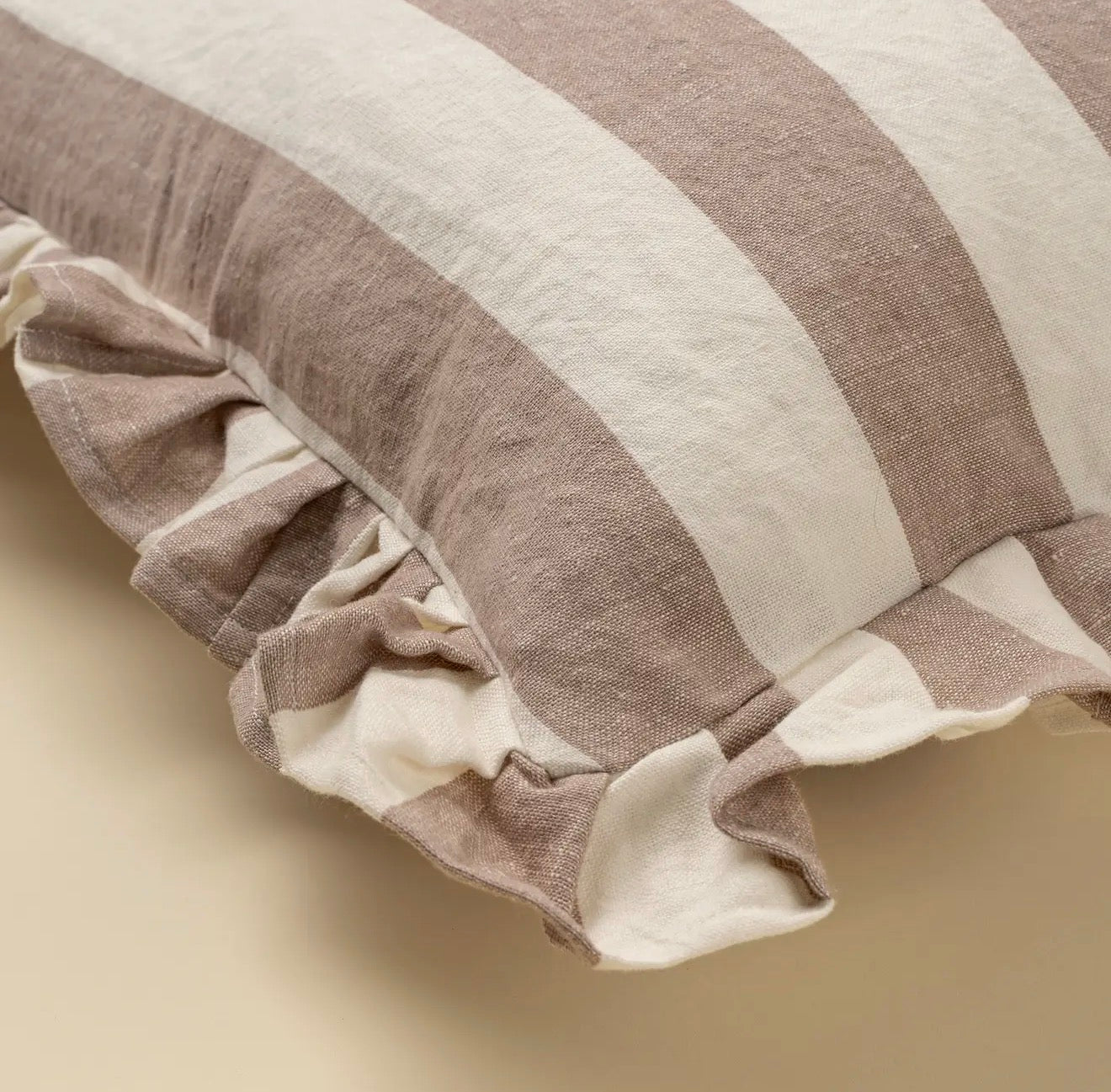 Ruffle Thick Stripe Pillow