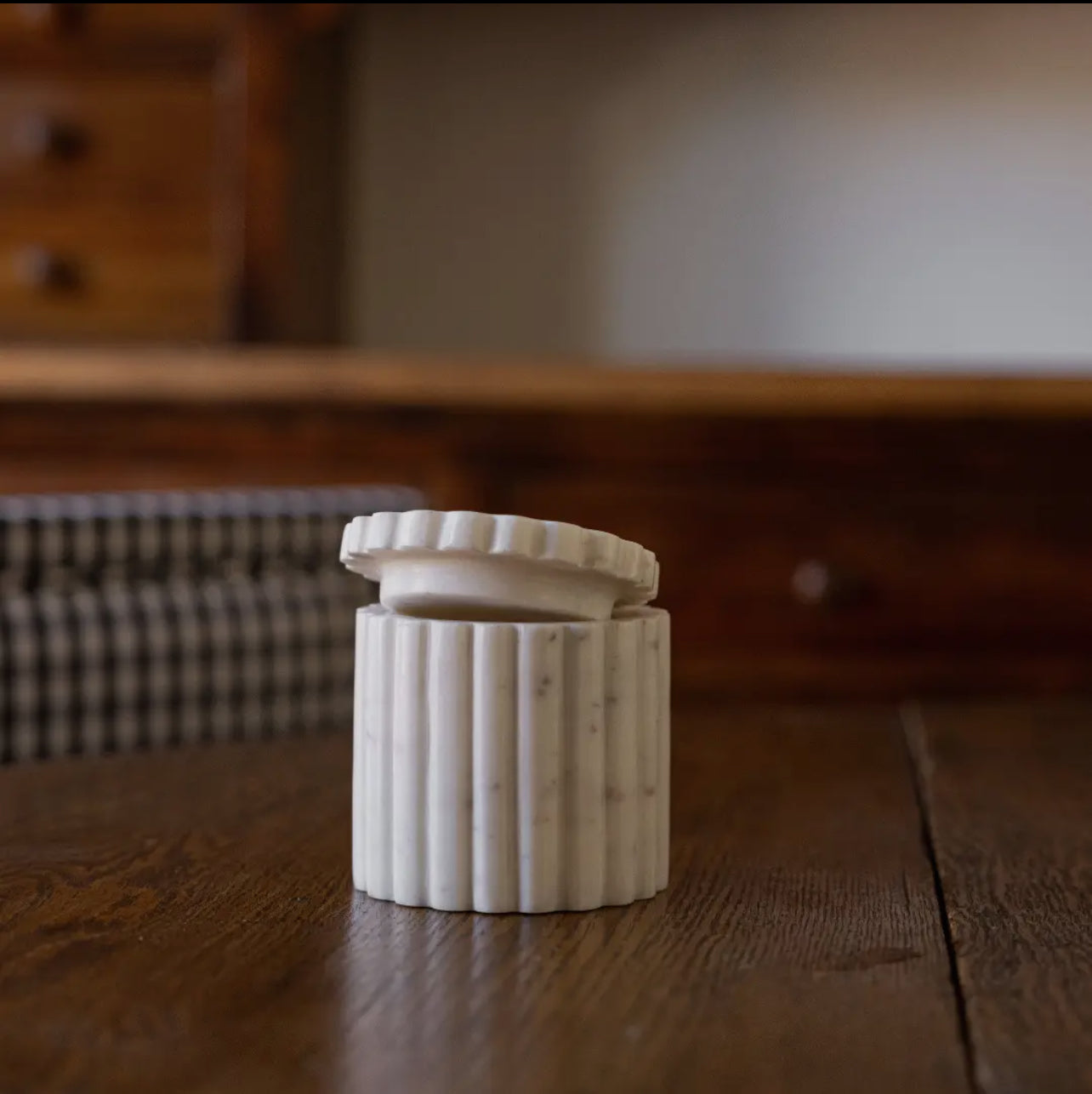 Fluted Jar Marble Canister