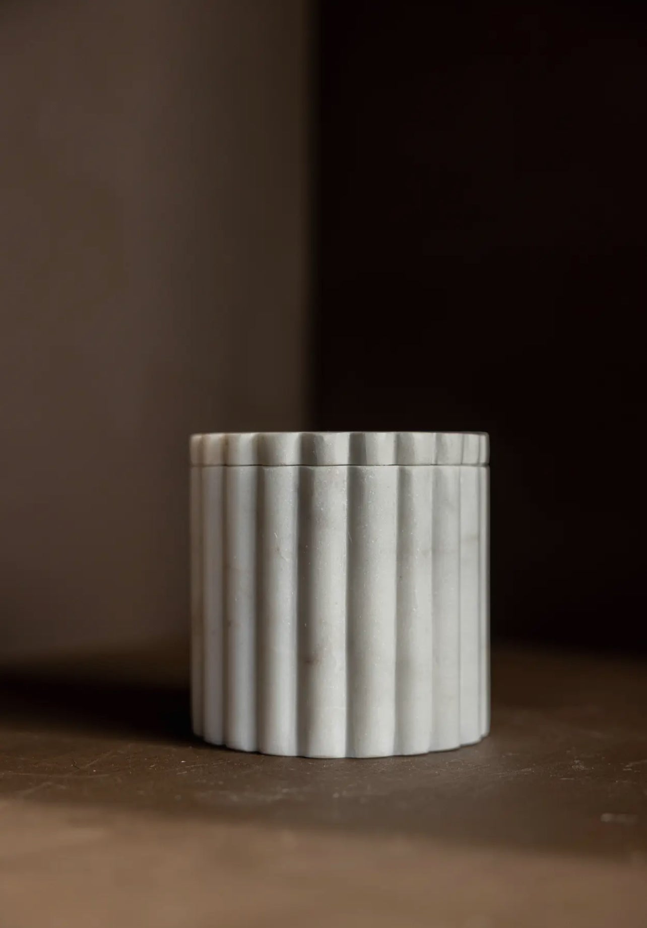 Fluted Jar Marble Canister