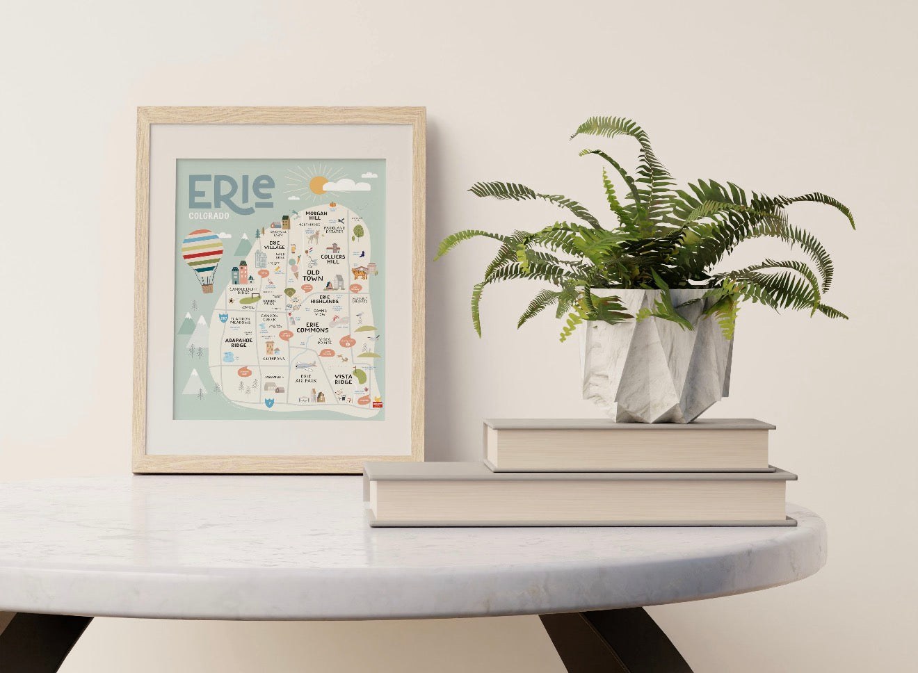 Erie Illustrated Map Print