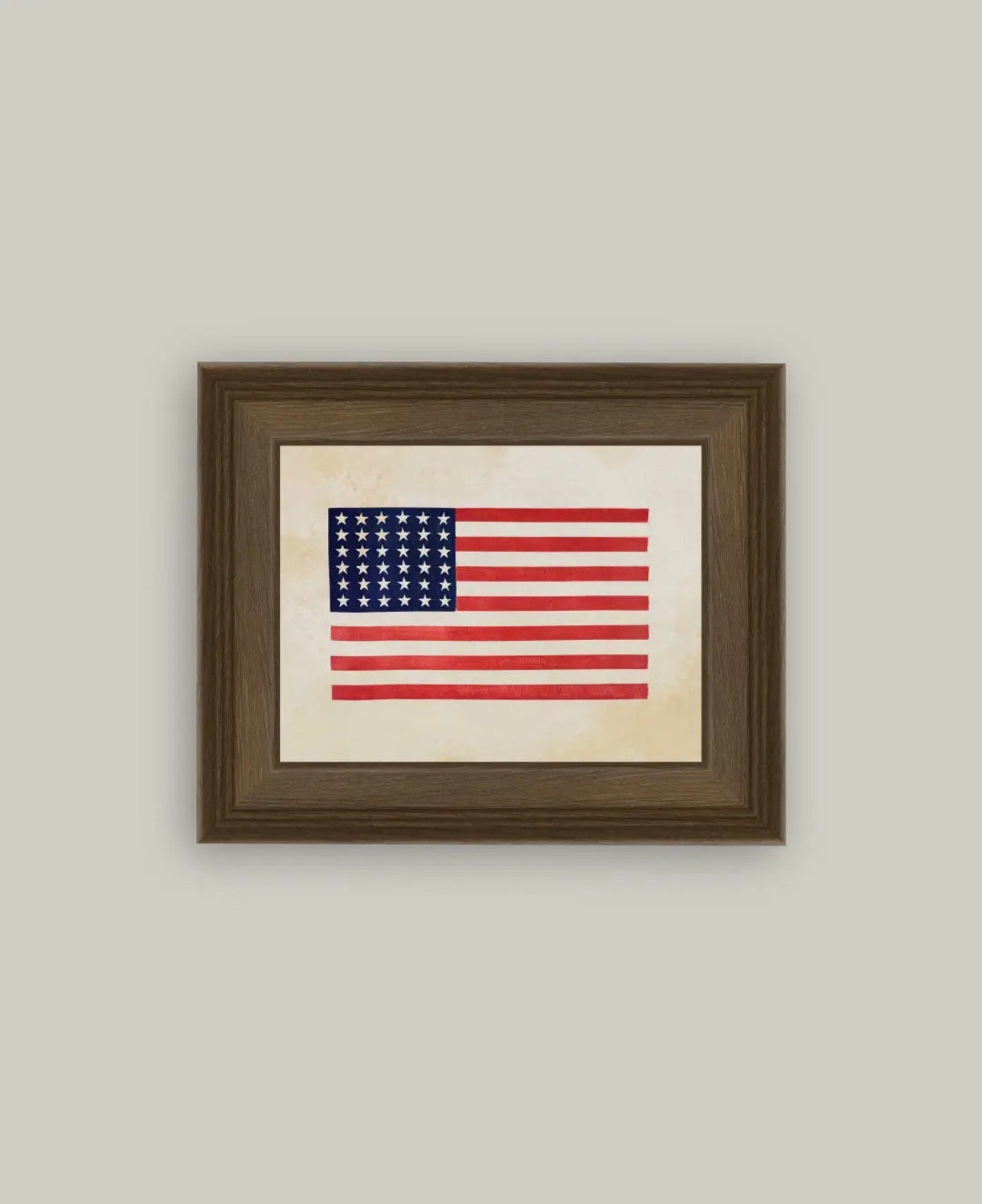 Thirty-Six Star Flag Framed Antique Art
