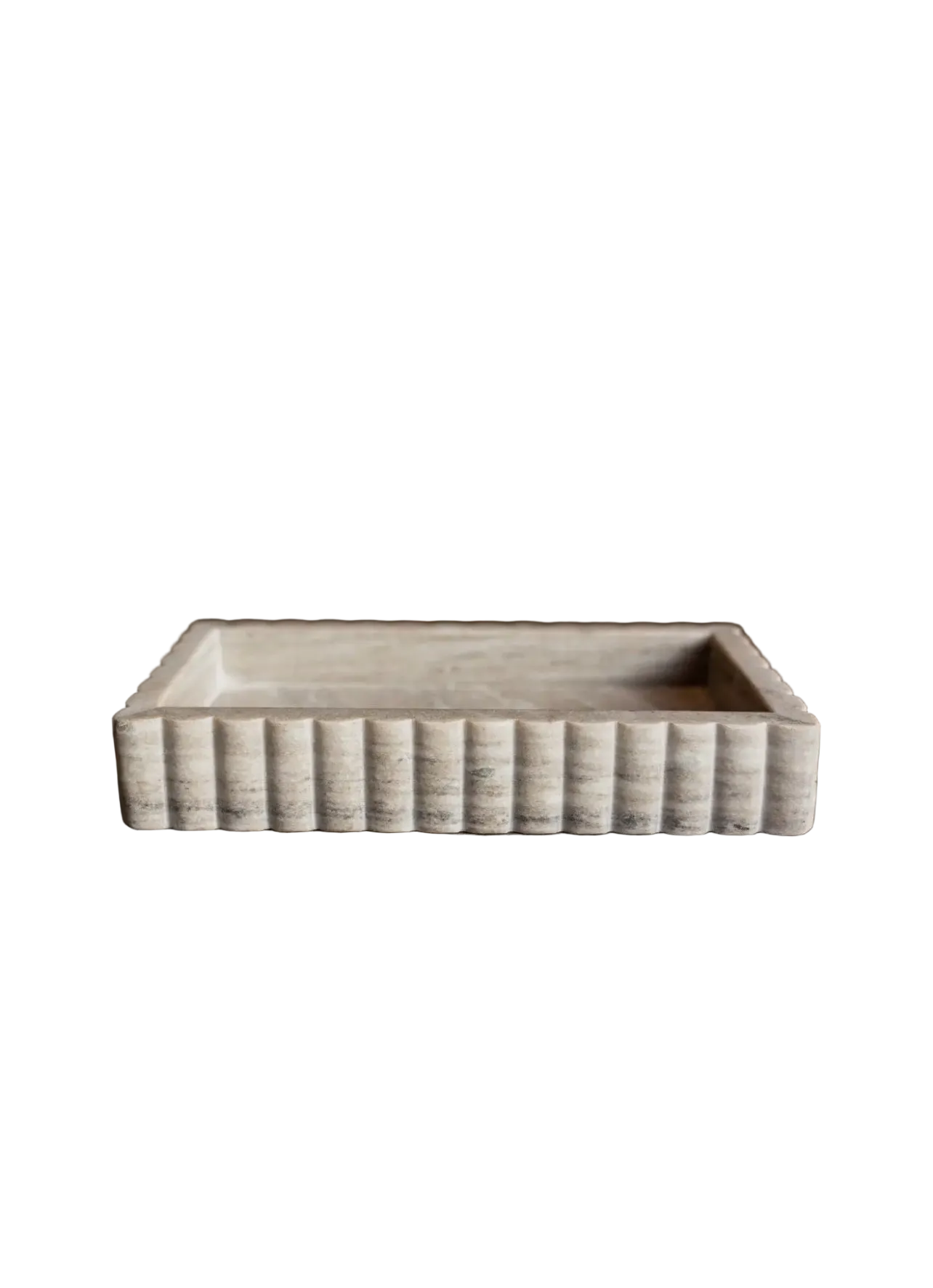 Scalloped Marble Fluted Tray