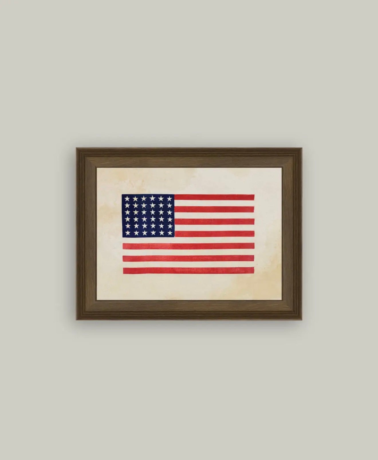 Thirty-Six Star Flag Framed Antique Art