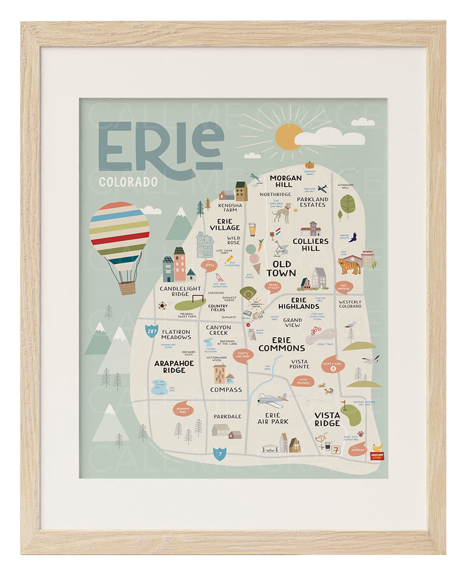 Erie Illustrated Map Print