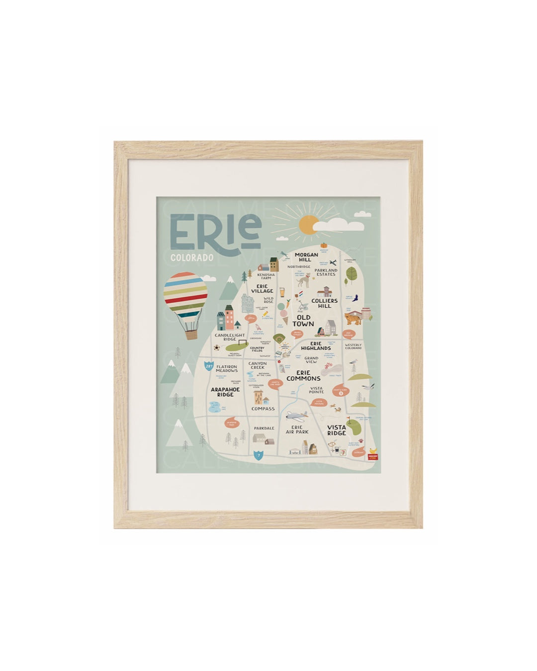 Erie Illustrated Map Print