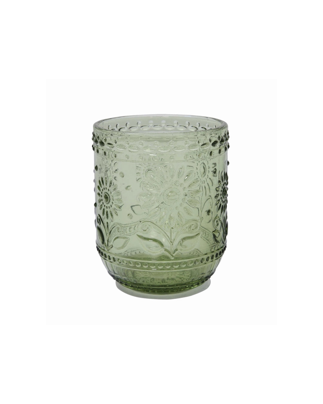 Embossed Drinking Glass (Green)