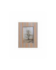 Striped Photo Frame (White/Caramel)