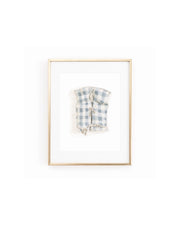 Blue Gingham Boat Coat Art Print