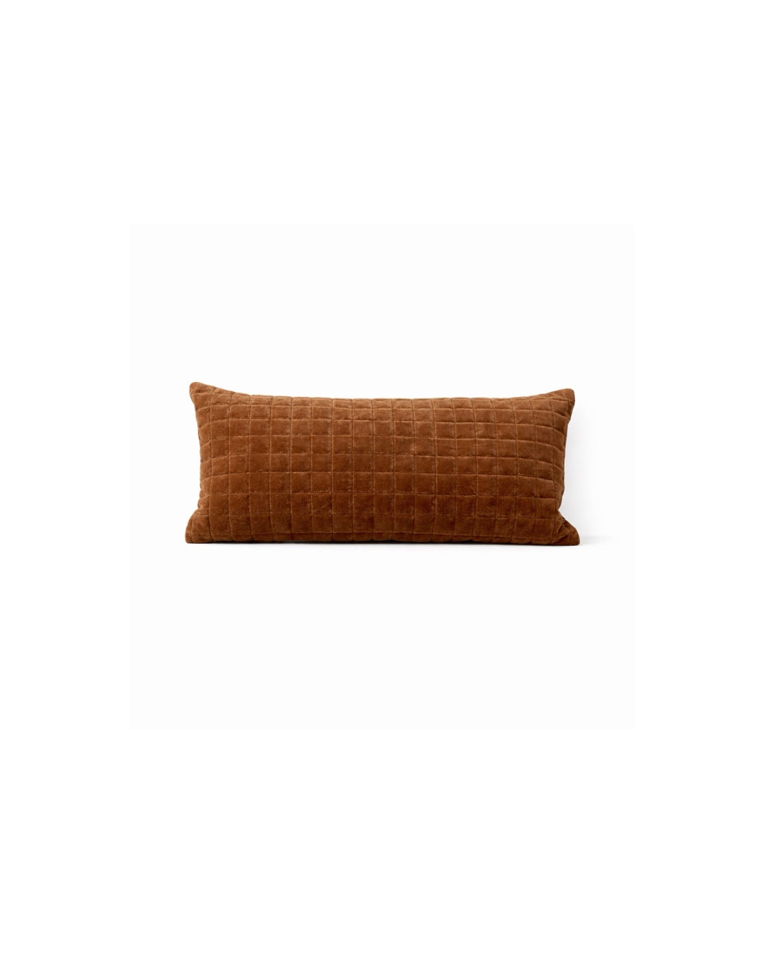 Lumbar Brown, Quilted Velvet