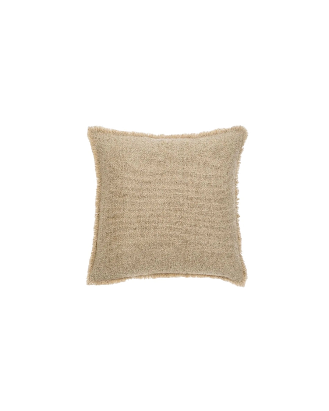 Fringed Boucle Pillow - Light Sand