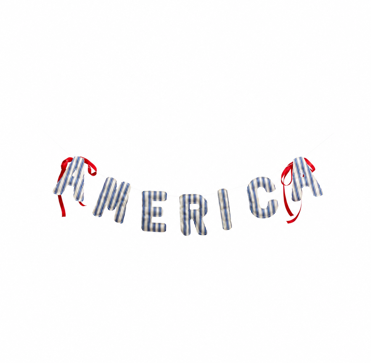 America Ticking Fabric Puffy Banner