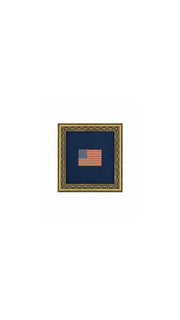 Gingham Flag Framed Antique Art