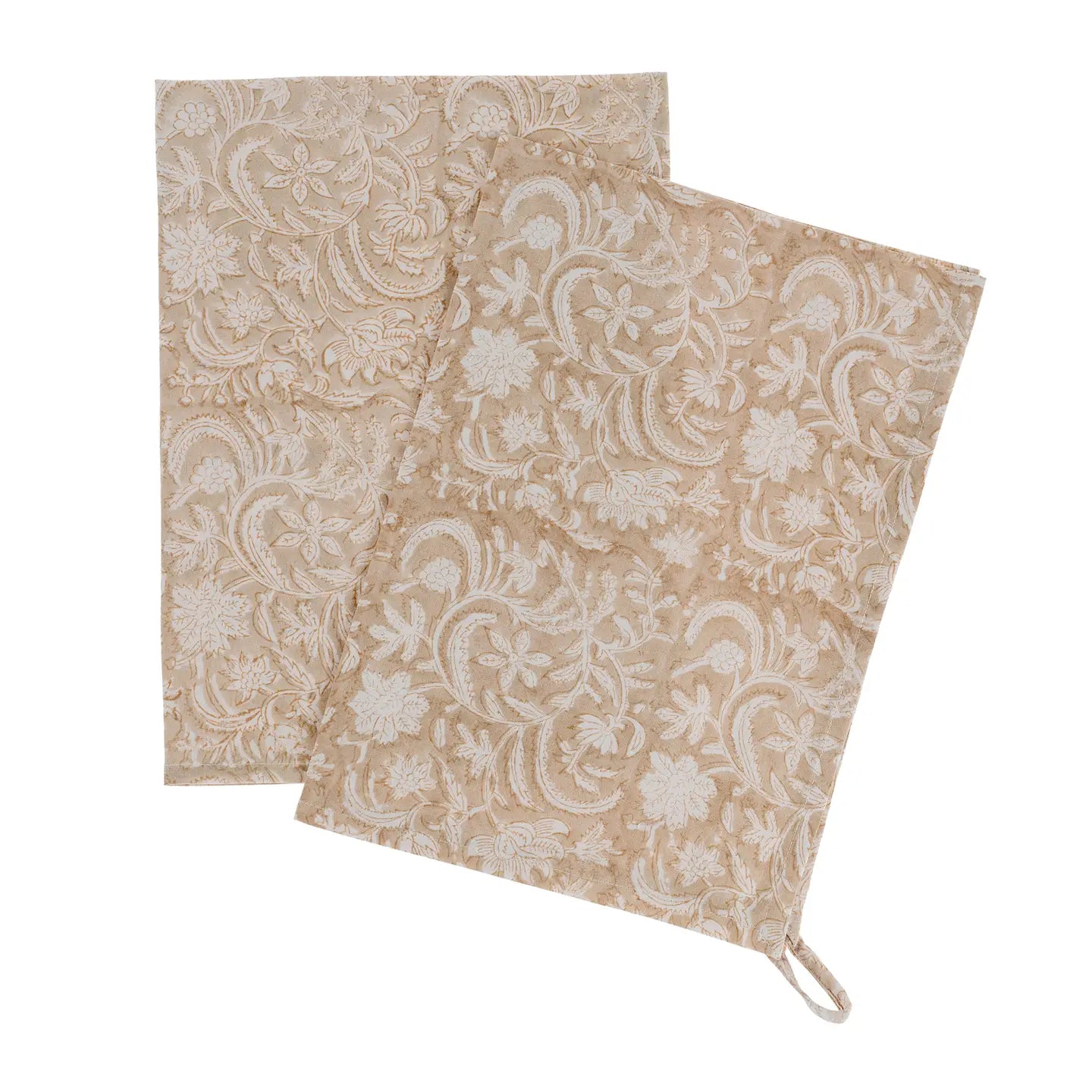 Clementine Block Print Tea Towels