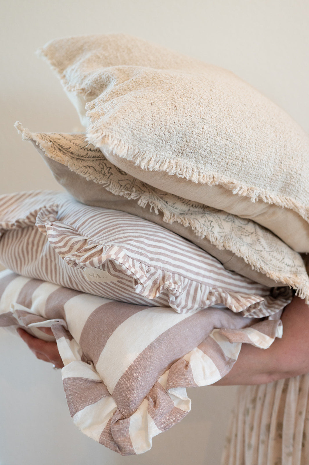 Ruffle Thick Stripe Pillow