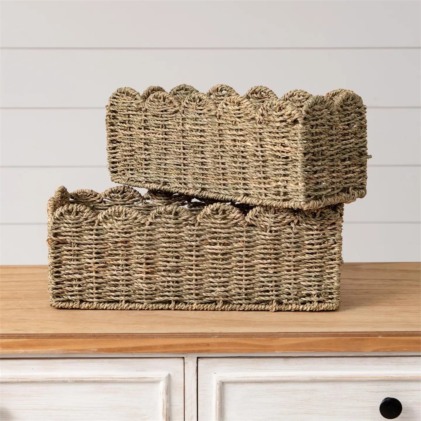 Scalloped Edge Seagrass Basket
