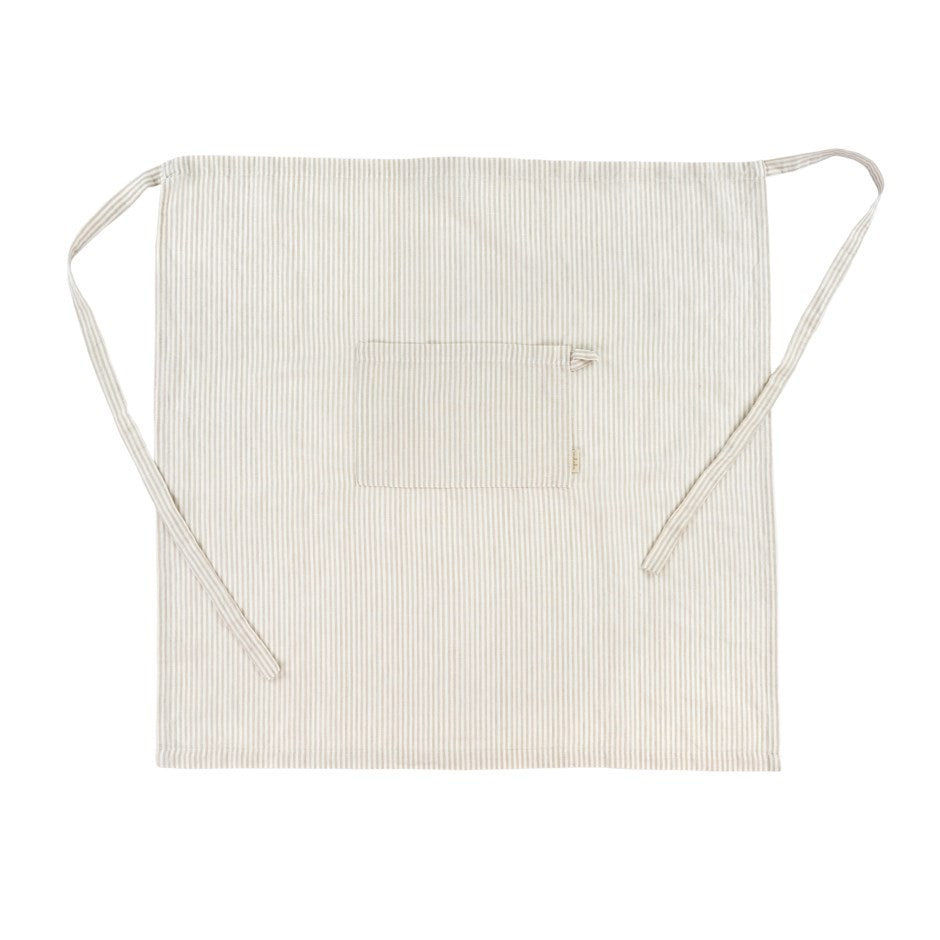 Sorbet Stripe Linen Apron, Grey